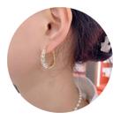 Brinco Feminino Luxo Argola Pequeno Strass Brilho