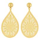 Brinco Feminino Mandala Cleo Dourado Banhado A Ouro 18k Aço