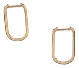 Brinco Feminino Ouro 18k 750 Modelo Click Retangular 2.2 Amarelo