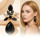Brinco Feminino Pingente Gotas All Black Preto Zircônias Pino em Ouro 14k Antialérgico Festa Brinco Feminino Pingente Gotas All Black Preto Zircônias Pino em Ouro 14k Antialérgico Festa