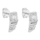 Brinco Feminino Prata 950 Frisos Pedras Elegante Moderno