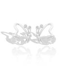 Brinco Feminino Prata Borboleta Pedra Zirconia Minimalista Brinco Feminino Prata Borboleta Pedra Zirconia Minimalista