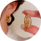 Brinco Feminino Quadrado Presente Luxo Glamour Dourado Brinco Feminino Quadrado Presente Luxo Glamour Dourado