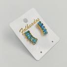 Brinco Feminino Retângulo Zircônia Azul Claro Folheado A Ouro 18K Antialérgico - RSPRI005 Brinco Feminino Retângulo Zircônia Azul Claro Folheado A Ouro 18K Antialérgico - RSPRI005