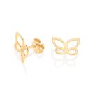 Brinco Feminino Rommanel Borboleta Banhado a Ouro 18k 527092