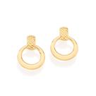 Brinco Feminino Rommanel Círculo Vazado Banhado a Ouro 18k 524677