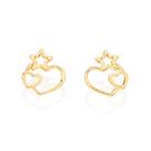 Brinco Feminino Rommanel Estrelas e Corações Banhado a Ouro 18k 526801 Brinco Feminino Rommanel Estrelas e Corações Banhado a Ouro 18k 526801