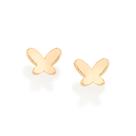 Brinco Feminino Rommanel Pequeno Borboleta Banhado a Ouro 18k 526738
