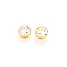 Brinco Feminino Rommanel Solitário Banhado a Ouro 18k com Cristais 523191