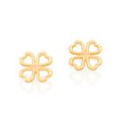 Brinco Feminino Rommanel Trevo de 4 Folhas Banhado a Ouro 18k 526477