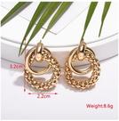 Brinco Feminino Trio de Argolas Luxo Banhado Ouro Prata Elegante cor:dourado