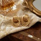 Brinco Feminino Trio de Argolas Luxo Banhado Ouro Prata Elegante cor:dourado Brinco Feminino Trio de Argolas Luxo Banhado Ouro Prata Elegante cor:dourado
