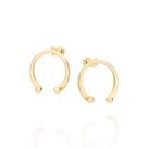 Brinco ferradura banhado a ouro 527304 Rommanel Brinco ferradura banhado a ouro 527304 Rommanel