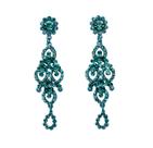 Brinco Festa Com Strass Verde Turquesa