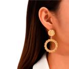 Brinco Festa Feminino Delicado Argola Strass Luxo Sobrepor