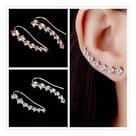 Brinco Festa Feminino Delicado Pérola Ear Cuff Strass O Par