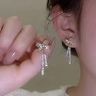 Brinco Festa Feminino Delicado Pérola Strass Gota Luxo Pinge
