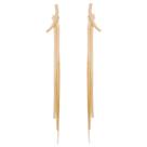 Brinco Festa Luxo 3 Fios Longo Dourado Banhado Ouro 18K