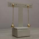 Brinco fio com esfera pendente ouro