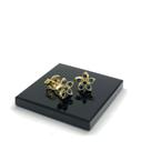 Brinco Flor Com Pedras 0.7cm Ouro Amarelo 18k K140