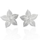 Brinco Flor Prateado Aço Cirúrgico Hipoalérgico Casual Lindo Brinco Flor Prateado Aço Cirúrgico Hipoalérgico Casual Lindo