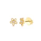 Brinco Florzinha Ponto Luz Zircônia Folheado Ouro Zircônia