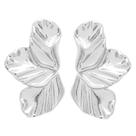 Brinco Folha Flor Banhado em Prata 925