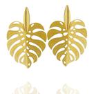 Brinco Folha Grande Dourado