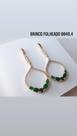 Brinco folhado a ouro pedra zirconia