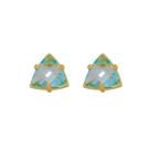 Brinco Folheado A Ouro 18k Com Pedra Triangular Brinco Folheado A Ouro 18k Com Pedra Triangular