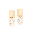 Brinco folheado a ouro com cristais BRANCO 524634 Rommanel