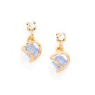 Brinco folheado a ouro com zircônias AZUL 523219 Rommanel