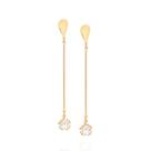 Brinco folheado a ouro com zircônias BRANCO 525200 Rommanel Brinco folheado a ouro com zircônias BRANCO 525200 Rommanel