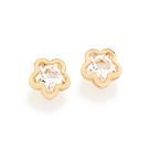 Brinco folheado a ouro flor BRANCO 522262 Rommanel