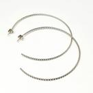 Brinco Folheado a Rhodium Argola trançada grande
