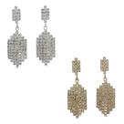 Brinco Folheado Losango Com Strass - Selecione Cor