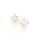 BRINCO FORMATO ESTRELA COM ZIRCÔNIA DE 8MM. MED 0,9 CM Brinco feminino folheado a ouro 18k joia antialérgica presente feminino mulheres