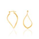 BRINCO FORMATO NAVETE ONDULADA. MED 3,4 CM Brinco feminino folheado a ouro 18k joia antialérgica presente feminino mulheres