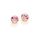 BRINCO FORMATO SOLITÁRIO COM CRISTAL ROSA Brinco feminino folheado a ouro 18k joia antialérgica presente feminino para mulher