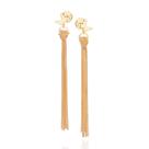 Brinco Franja Com Borboleta Banhado a Ouro Rommanel 527504 Brinco Franja Com Borboleta Banhado a Ouro Rommanel 527504