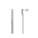Brinco Franja com Zircônia Baguette Cristal Aço Inox