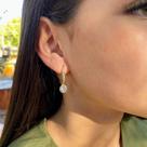 Brinco Gancho com Zircônia Dourado - Design Exclusivo