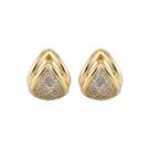 Brinco Gota 2 Fileiras Lisa com Micro Zircônia Cristal Banhado a Ouro