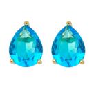 Brinco gota acqua marinha G banhado ouro 18K Brinco gota acqua marinha G banhado ouro 18K