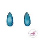 Brinco gota azul prata