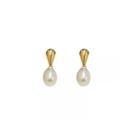 Brinco Gota Com Pérolas Natural Feminino Ouro 18 Kl