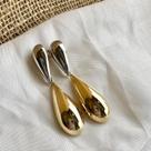 Brinco Gota Dupla Lisa Banhado Ouro 18K Brinco Gota Dupla Lisa Banhado Ouro 18K