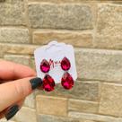 Brinco Gota Duplo Rosa Pink Prata Brinco Gota Duplo Rosa Pink Prata