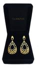 Brinco Gota Em Ouro 18k Detalhe Fosco Grande