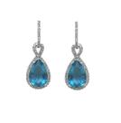 Brinco Gota em Pêndulo Aquamarine Banhado a Ródio Branco - Elegância e Estilo Brinco Gota em Pêndulo Aquamarine Banhado a Ródio Branco - Elegância e Estilo